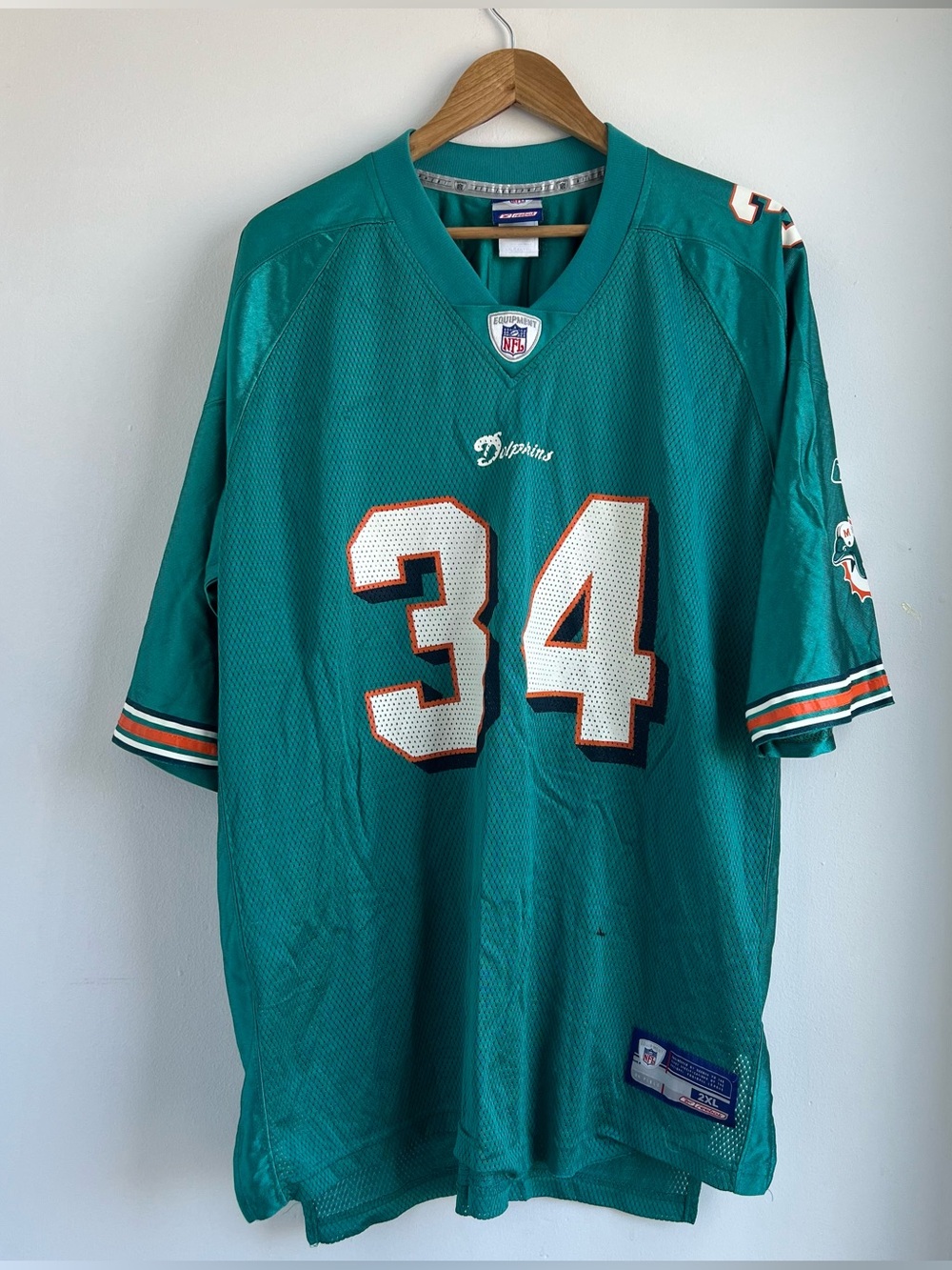 Vintage Reebok Miami Dolphins Ricky Williams #34‎ NFL Jersey 2XL Mens XXL